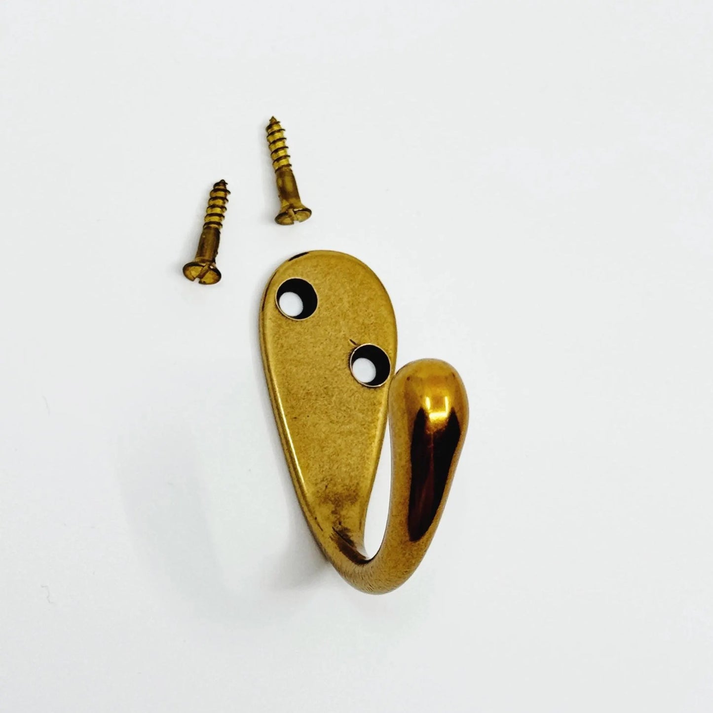 Antique Brass "Capri" Single Modern Wall Hat and Coat Hook - Euro • Knobs