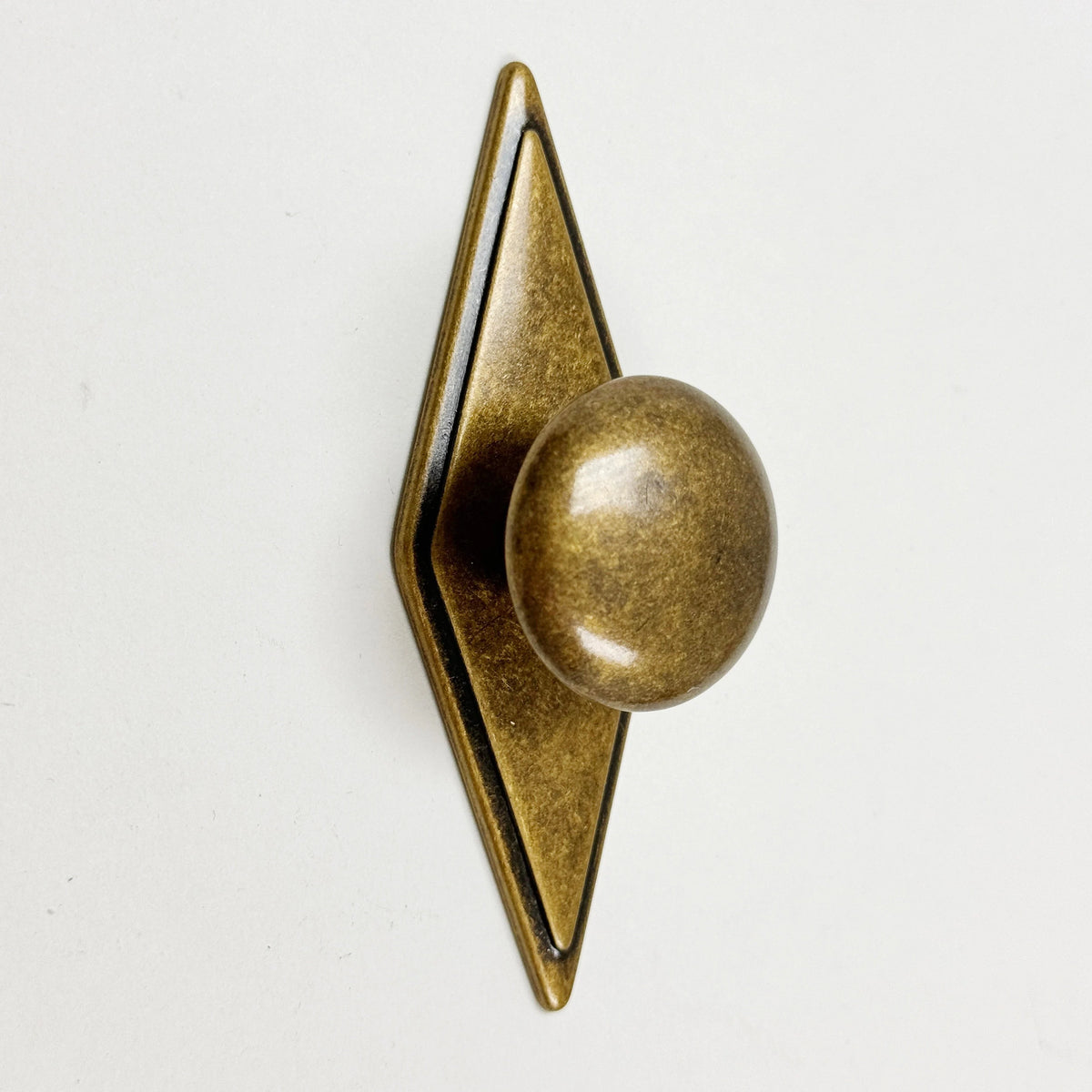 Rhombus "Ella" Antique Bronze Ring Drawer Pulls with Backplate