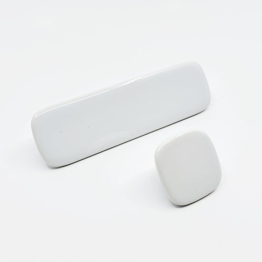 Glossy White "Tabula" Cabinet Knob and Drawer Pull - Euro • Knobs