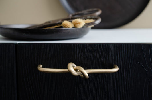 Brushed Unlacquered Brass "Knot" 5 in. Drawer Pull - Euro • Knobs