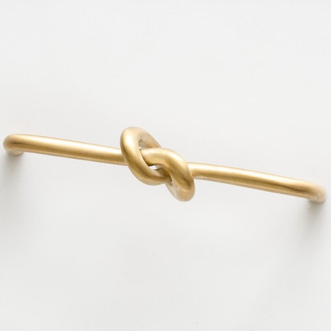 Brushed Unlacquered Brass "Knot" 5 in. Drawer Pull - Euro • Knobs