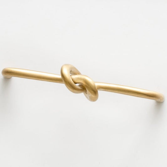 Brushed Unlacquered Brass "Knot" 5 in. Drawer Pull - Euro • Knobs