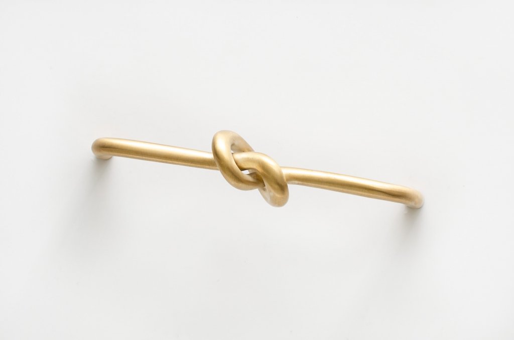 Brushed Unlacquered Brass "Knot" 5 in. Drawer Pull - Euro • Knobs