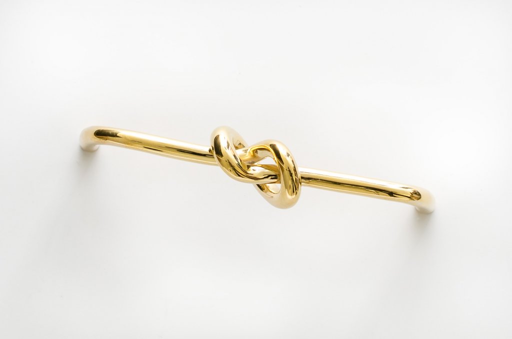 Polished Unlacquered Brass "Knot" 5 in. Drawer Pull - Euro • Knobs