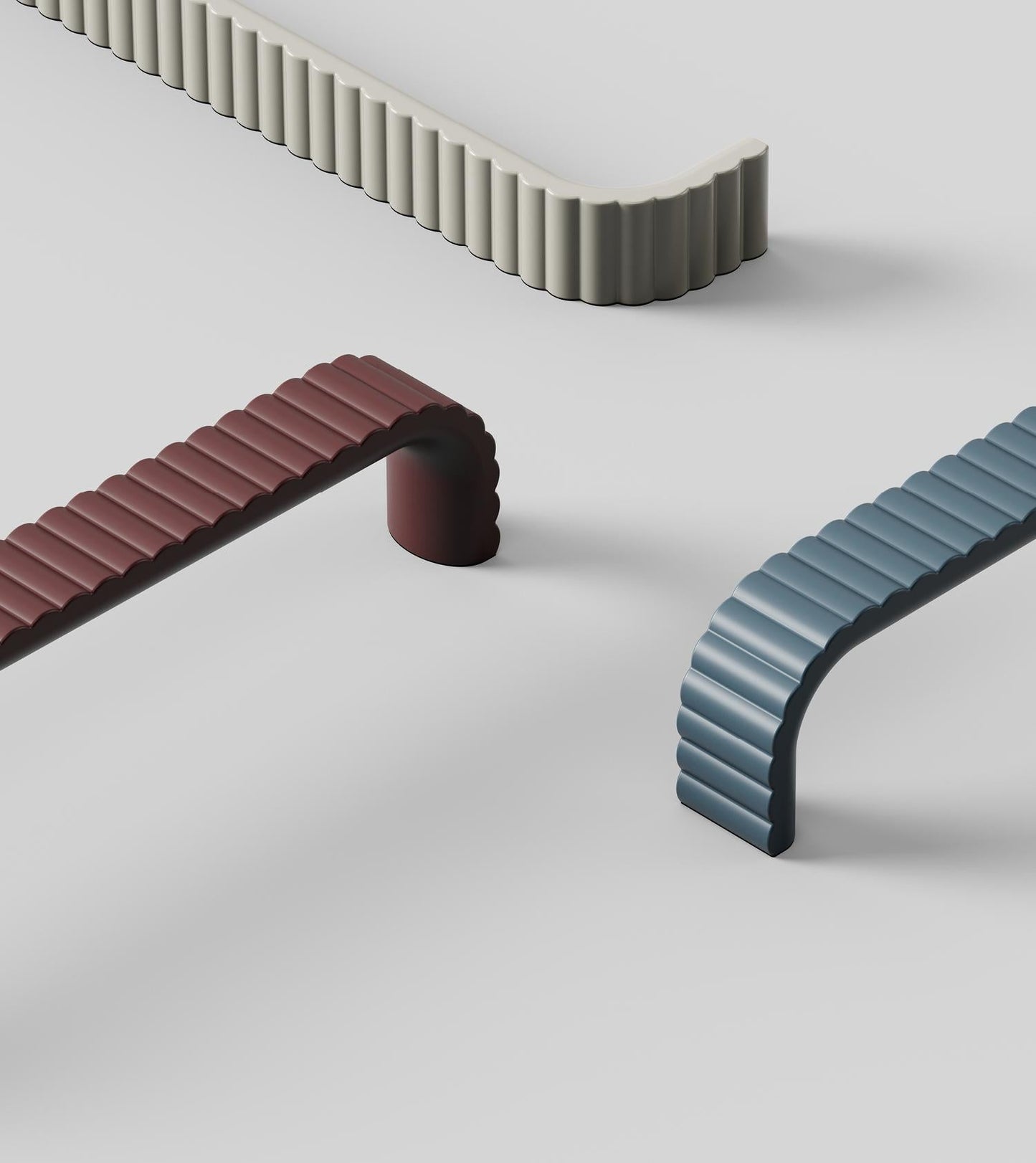 Colorful Retro "Lace" Ribbed Drawer Pulls - Euro • Knobs