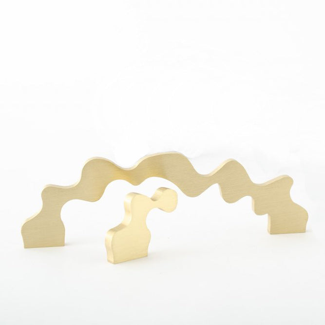 Unlacquered Brushed Brass "Twist" Drawer Pulls and Cabinet Knob - Euro • Knobs