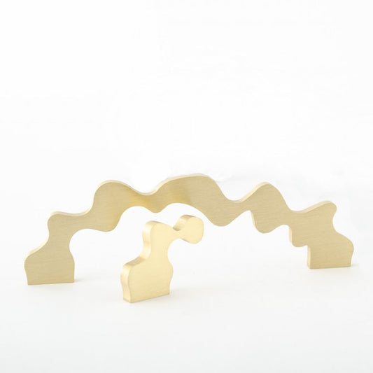 Unlacquered Brushed Brass "Twist" Drawer Pulls and Cabinet Knob - Euro • Knobs