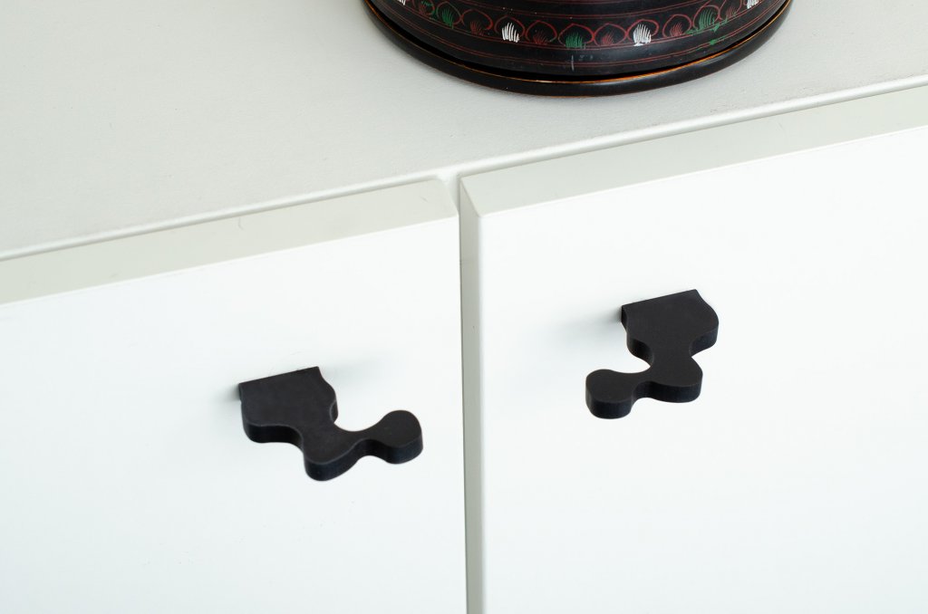 Matte Black "Twist" Drawer Pulls and Cabinet Knob - Euro • Knobs