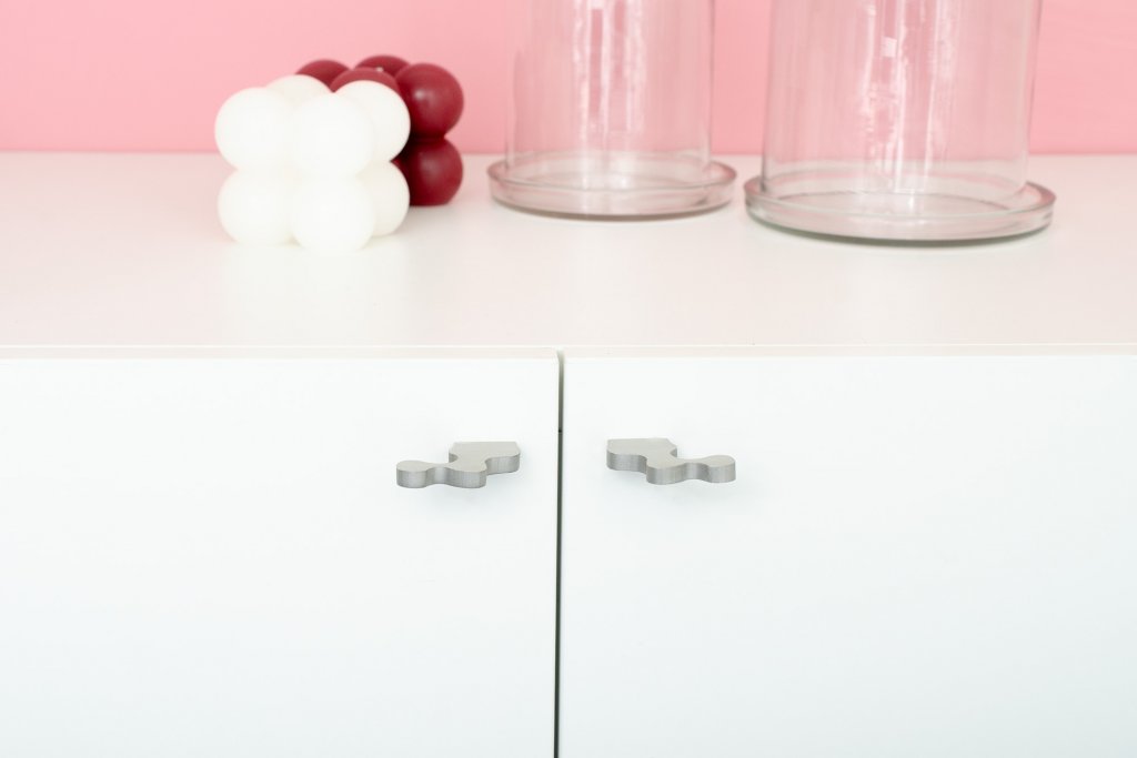 Brushed Stainless Steel "Twist" Drawer Pulls and Cabinet Knob - Euro • Knobs