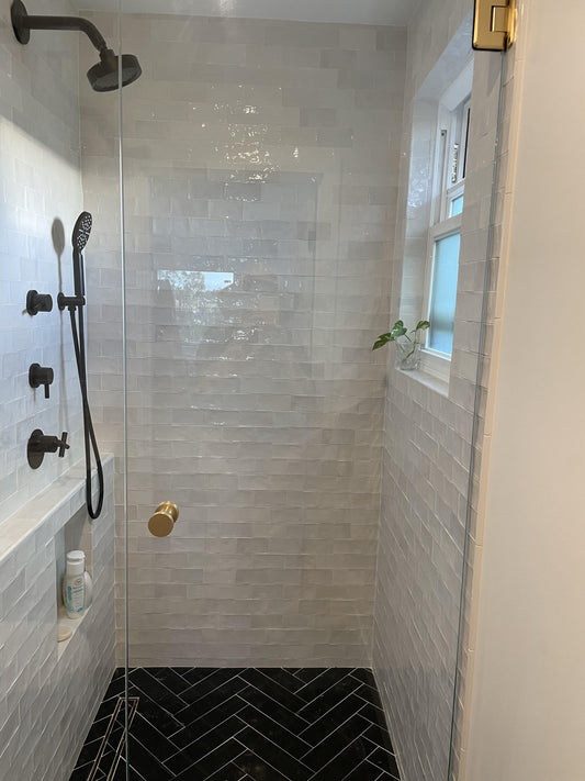 Glass Shower "Spot" Round Brushed Brass Back to Back Door Knob - Euro • Knobs