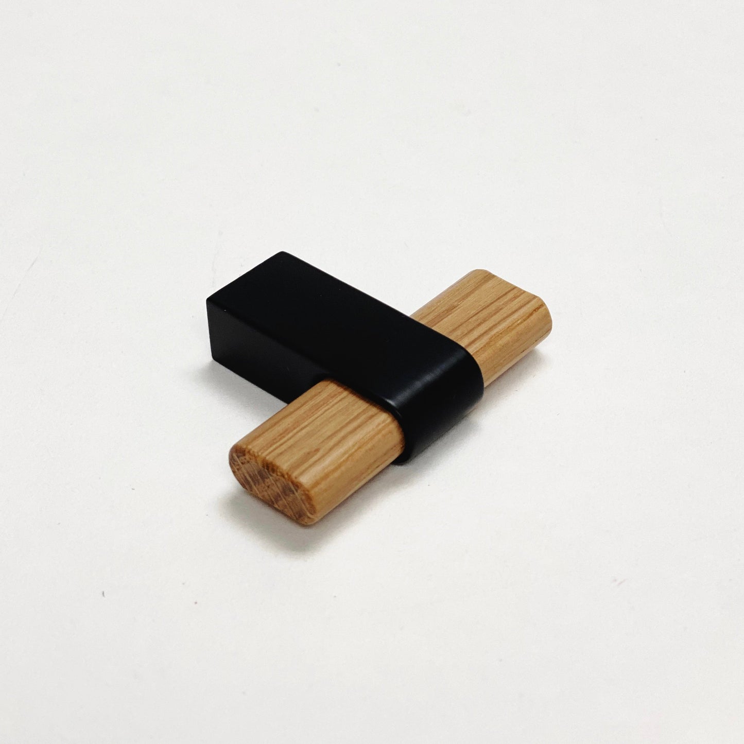 Black and Oak Wood "Crossing" Cabinet Knob and Drawer Handles - Euro • Knobs