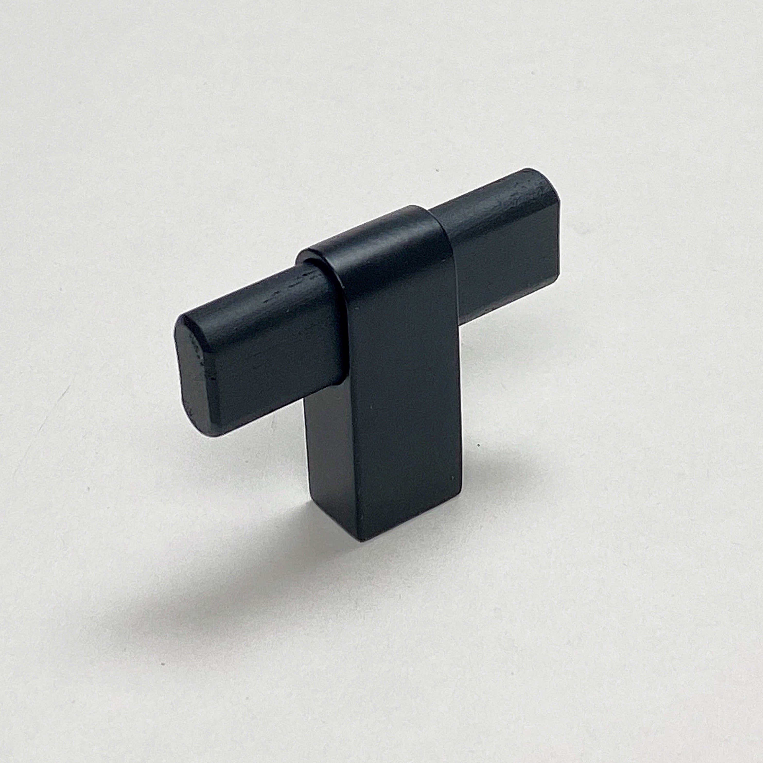 Black Wood and Metal "Crossing" Cabinet Knob and Drawer Handles - Euro • Knobs