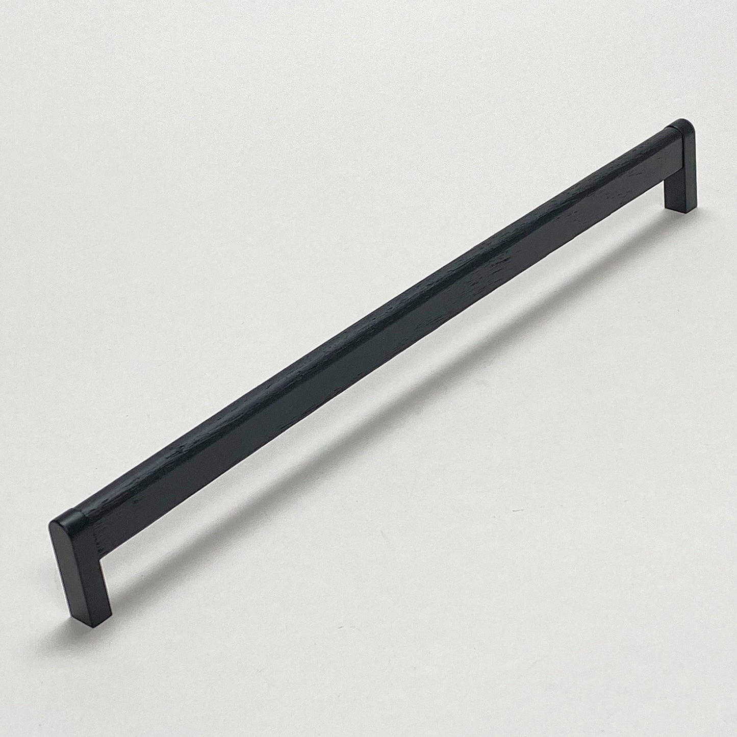 Black Wood and Metal "Crossing" Cabinet Knob and Drawer Handles - Euro • Knobs