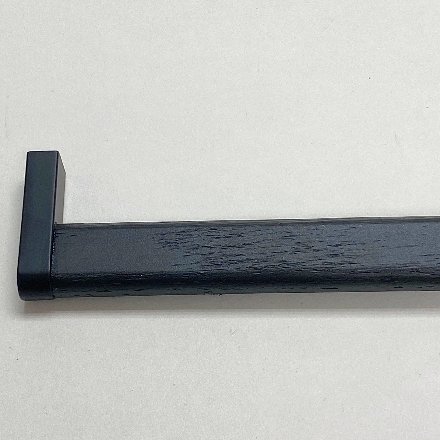 Black Wood and Metal "Crossing" Cabinet Knob and Drawer Handles - Euro • Knobs