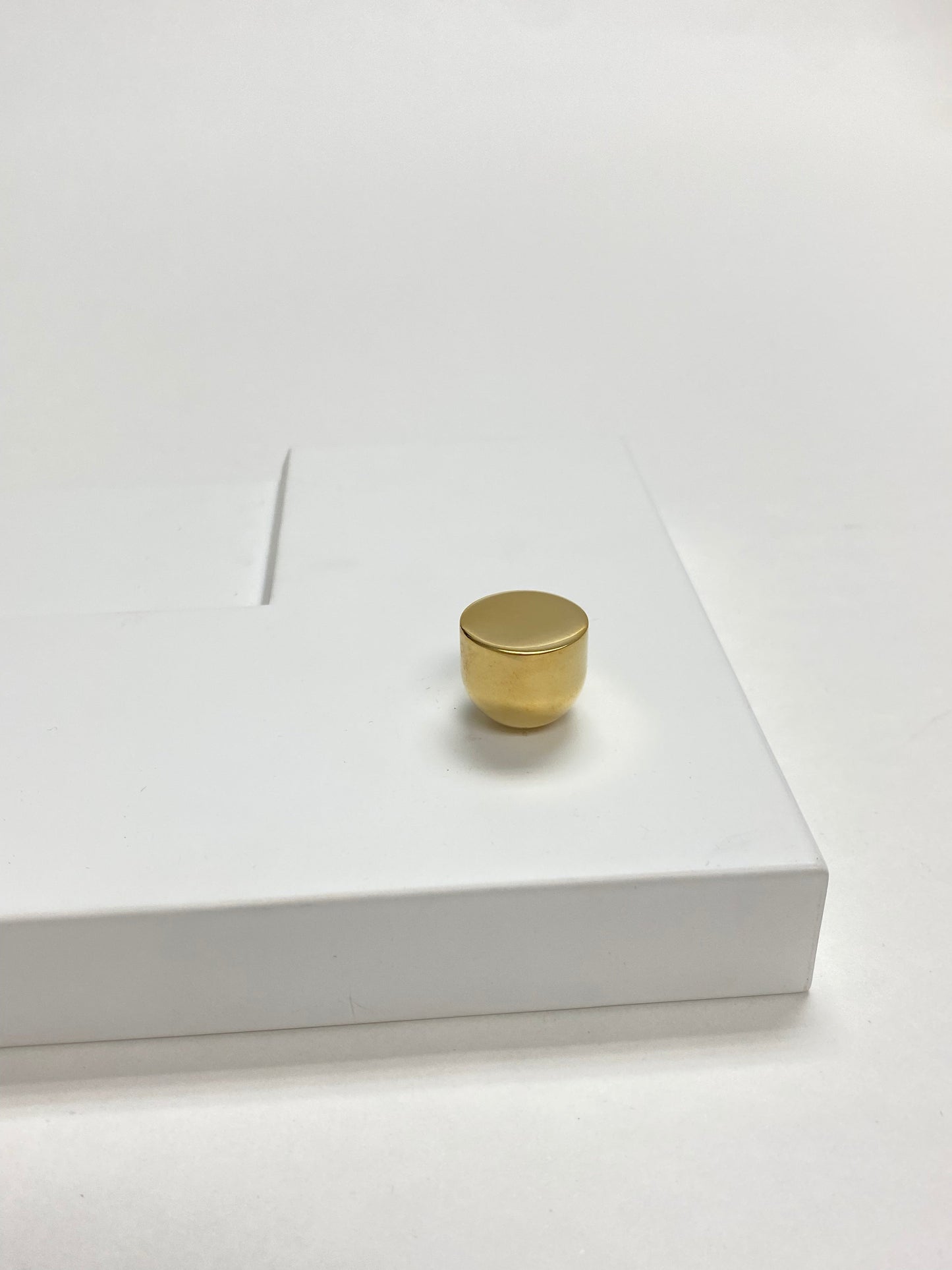 Unlacquered Polished Brass "Little Cup" Cabinet Knob - Euro • Knobs