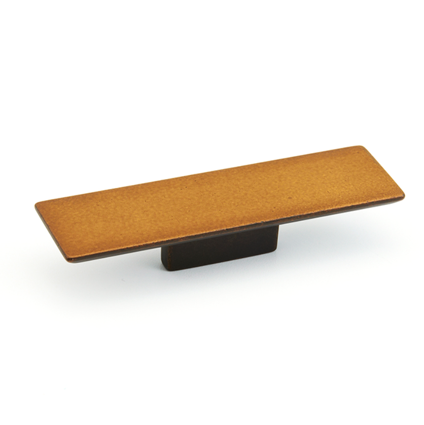 Distressed Bronze Drawer Pulls "Armand" Square Knobs and Curved Handles - Euro • Knobs