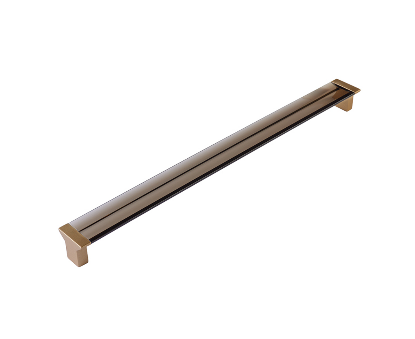 Satin Brass "Ponce" Smoked Glass Cabinet Knob and Drawer Pulls - Euro • Knobs