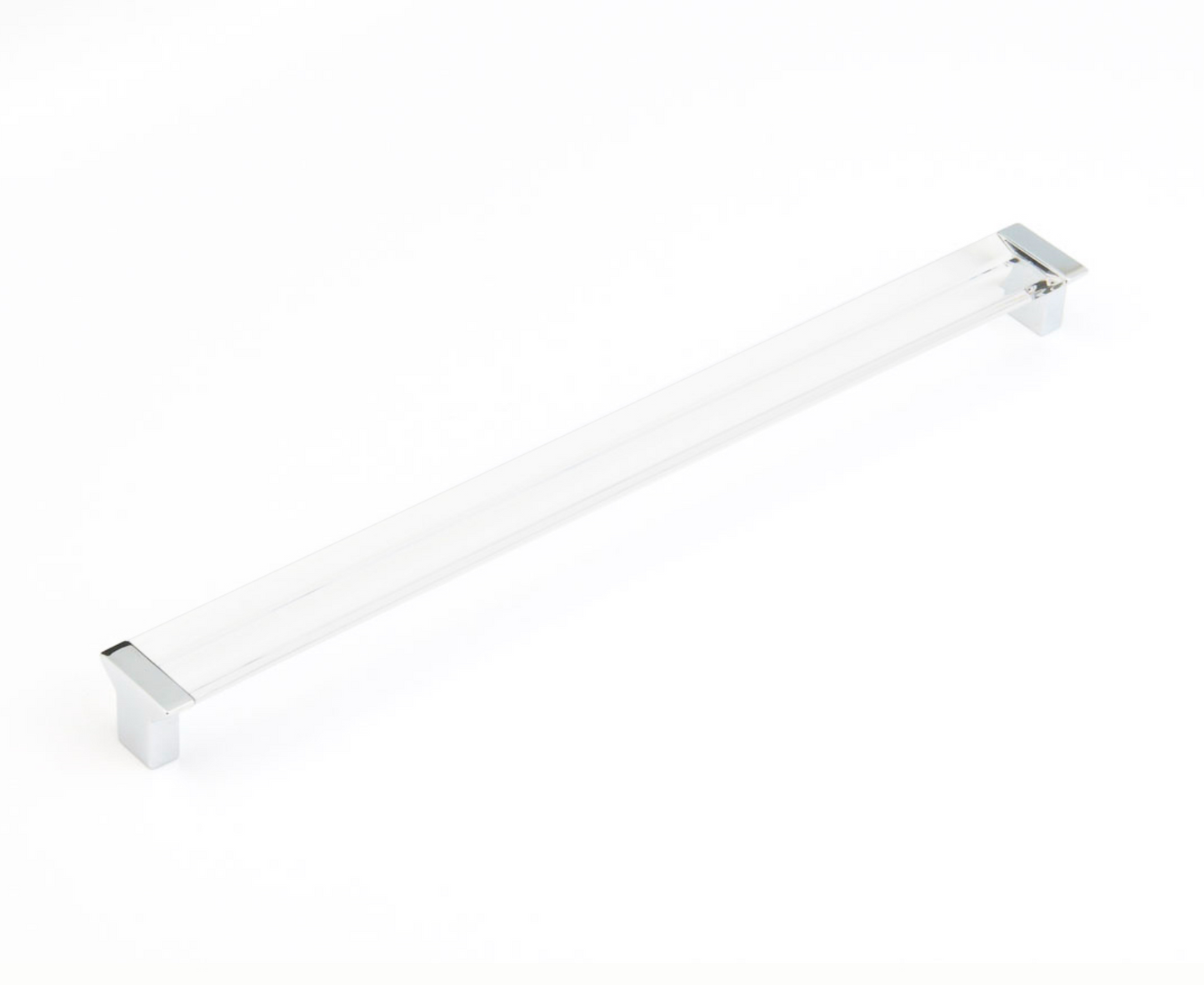 Polished Chrome "Ponce" Clear Glass Cabinet Knob and Drawer Pulls - Euro • Knobs