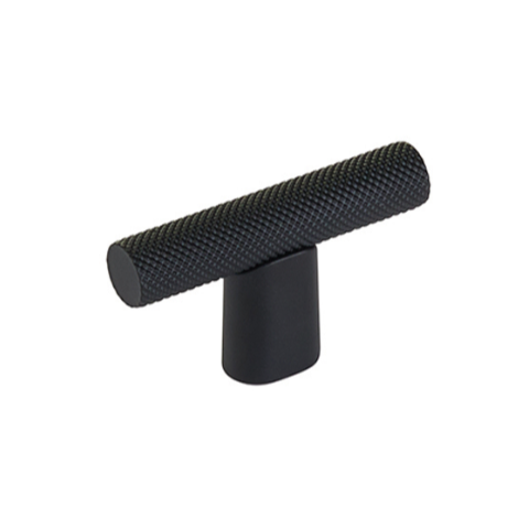 Knurled "Karl" Matte Black Cabinet Knobs and Drawer Pulls - Euro • Knobs