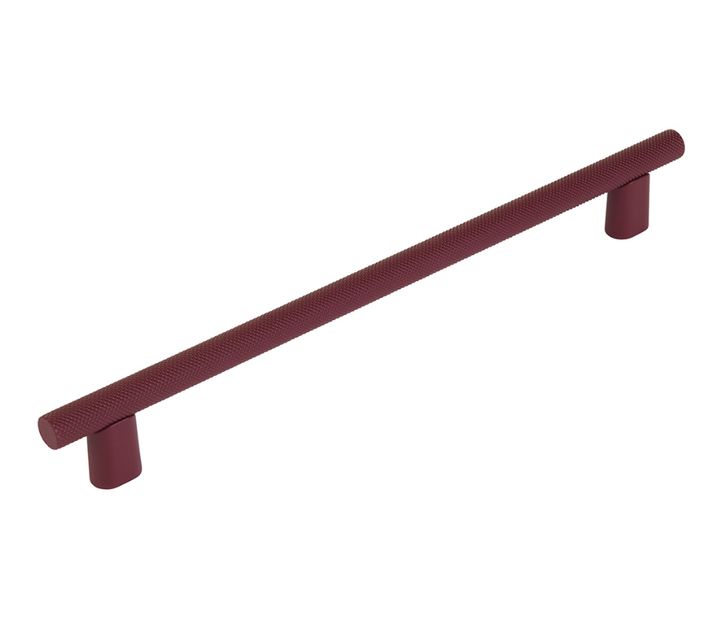Knurled "Karl" Crimson Cabinet Knobs and Drawer Pulls - Euro • Knobs