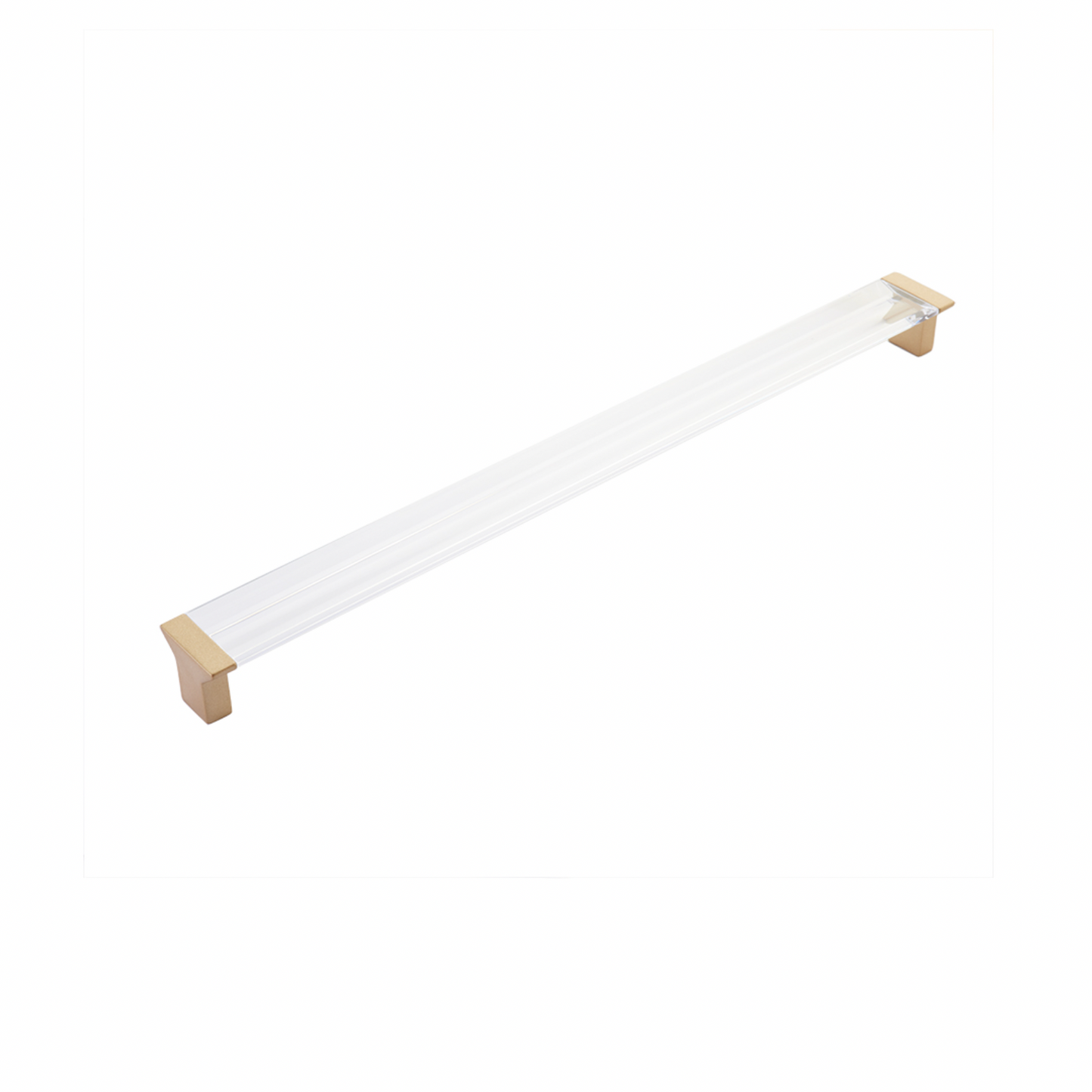 Satin Brass "Ponce" Clear Glass Cabinet Knob and Drawer Pulls - Euro • Knobs