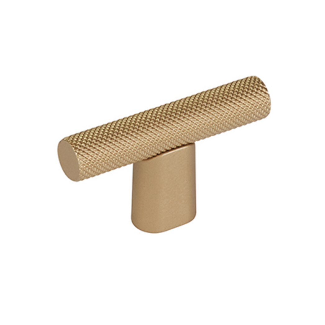 Knurled "Karl" Champagne Bronze Cabinet Knobs and Drawer Pulls - Euro • Knobs