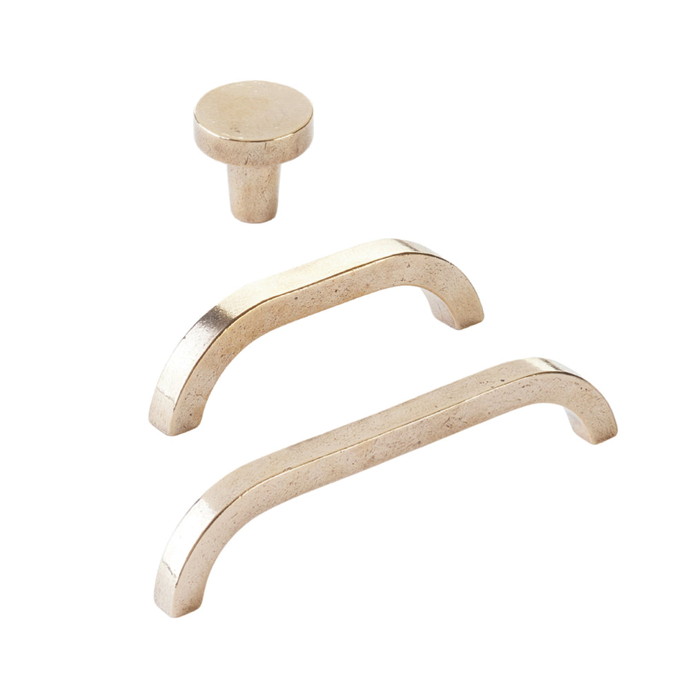 Rustic "Vail" Unlacquered Bronze Drawer Pulls and Cabinet Knob - Euro • Knobs