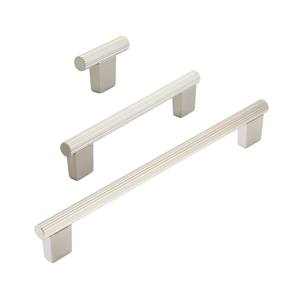 Brushed Nickel "Knox" Cabinet Knobs and Drawer Pulls - Euro • Knobs
