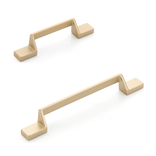 Satin Brass "Ashburn" Flat Drawer Pulls - Euro • Knobs