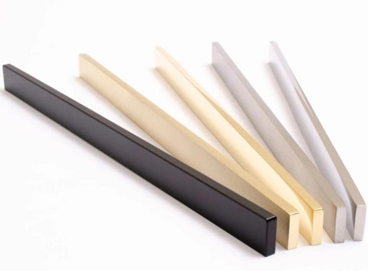 Straight Edge "Kurt 01" Scandinavian Modern Drawer Pulls - Brass Cabinet Hardware
