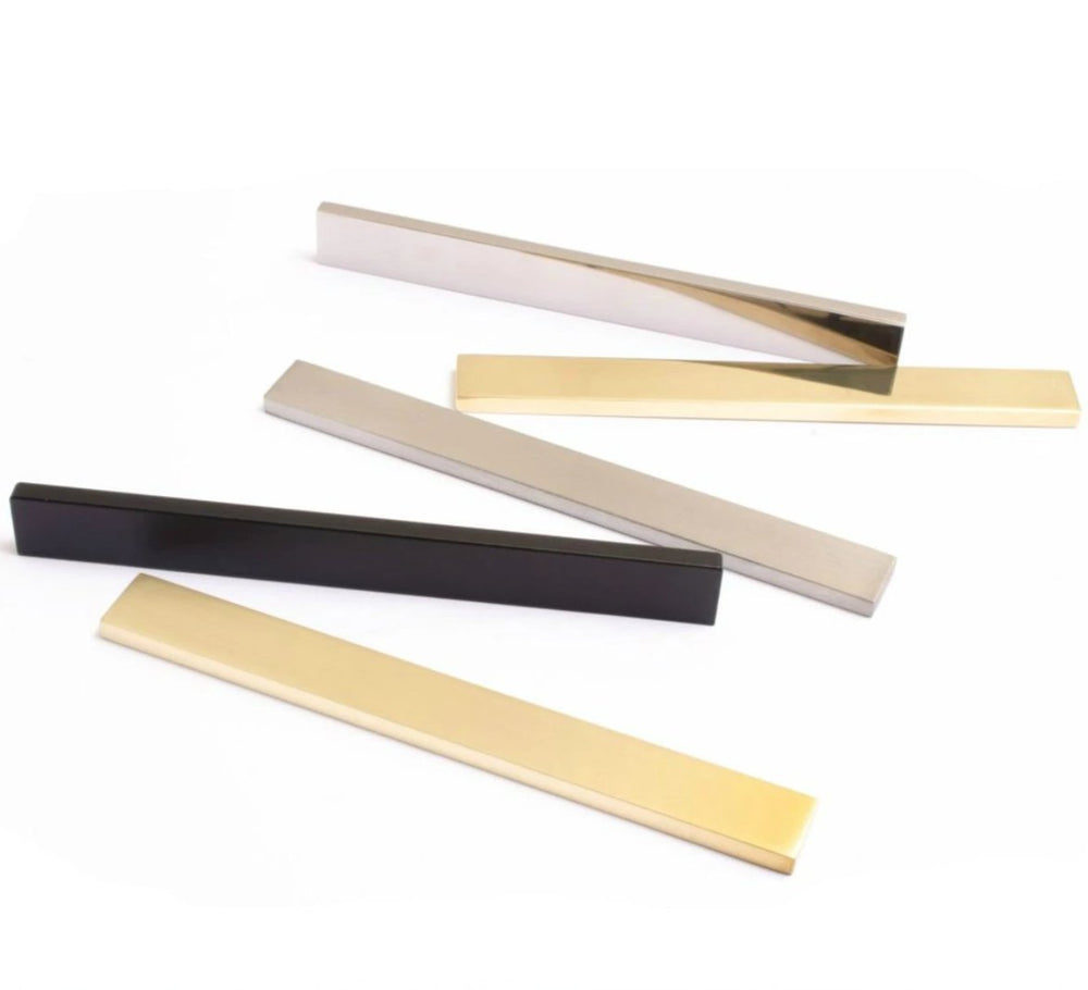 Straight Edge "Kurt 01" Scandinavian Modern Drawer Pulls - Brass Cabinet Hardware