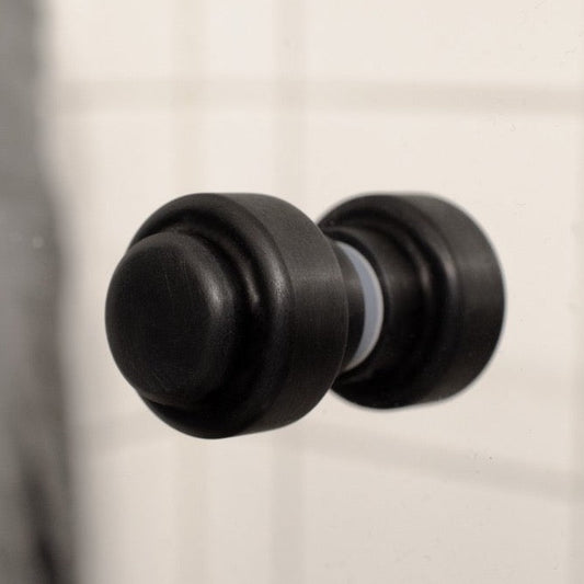 Glass Shower 1-3/16" Round Matte Black Back to Back Door Knob - Euro • Knobs