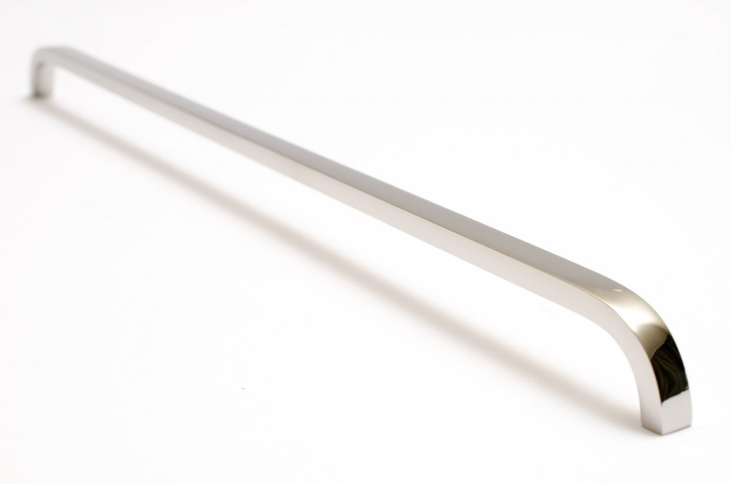 Polished Nickel "Curve" Cabinet Drawer Pulls and Cabinet Knob - Euro • Knobs