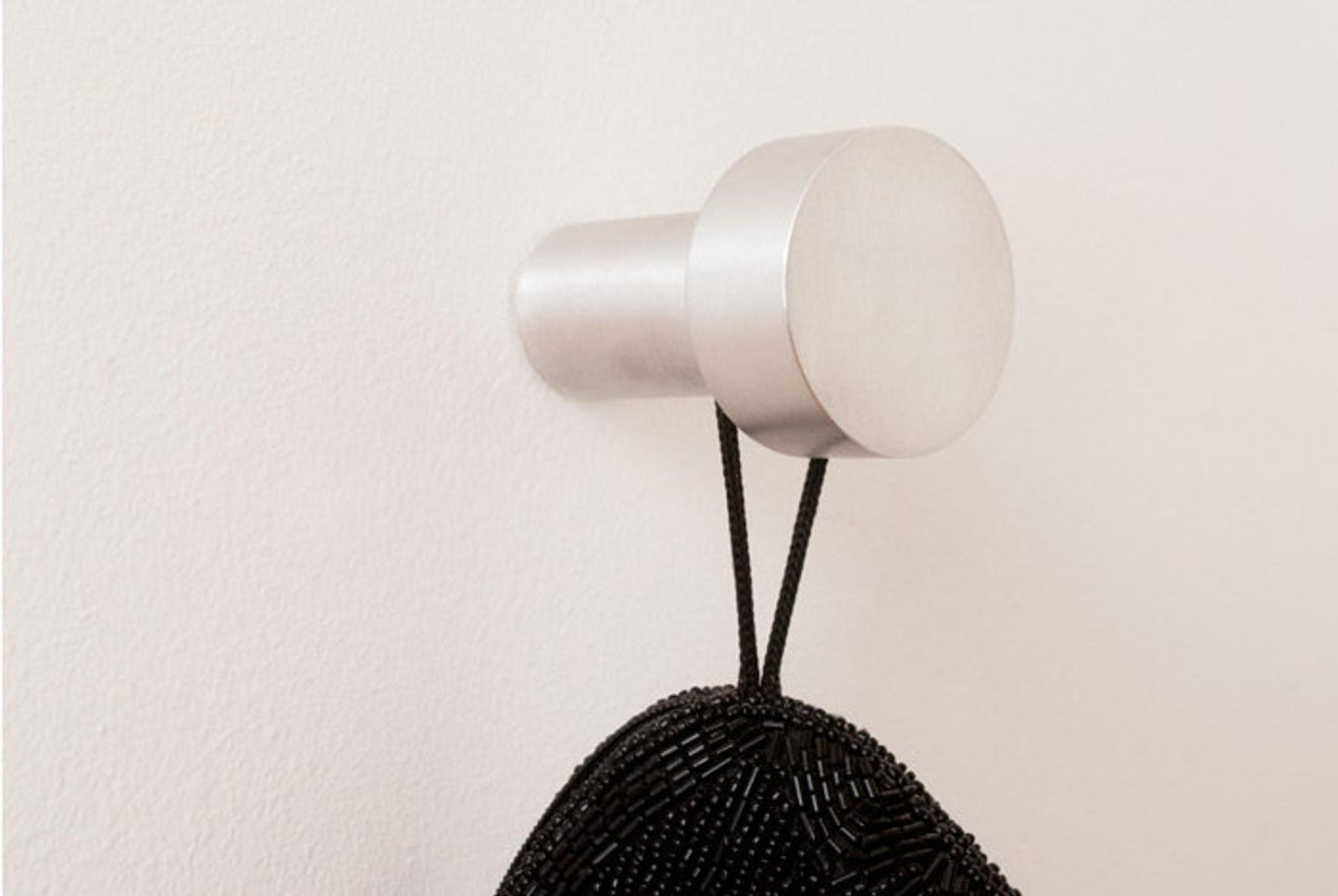 Modern "Dot" Round Wall Hook in Brushed Nickel - Euro • Knobs