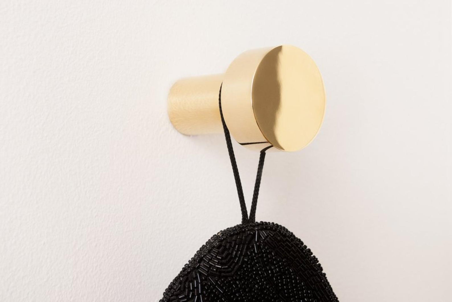 Modern "Dot" Round Wall Hook in Polished Brass - Euro • Knobs