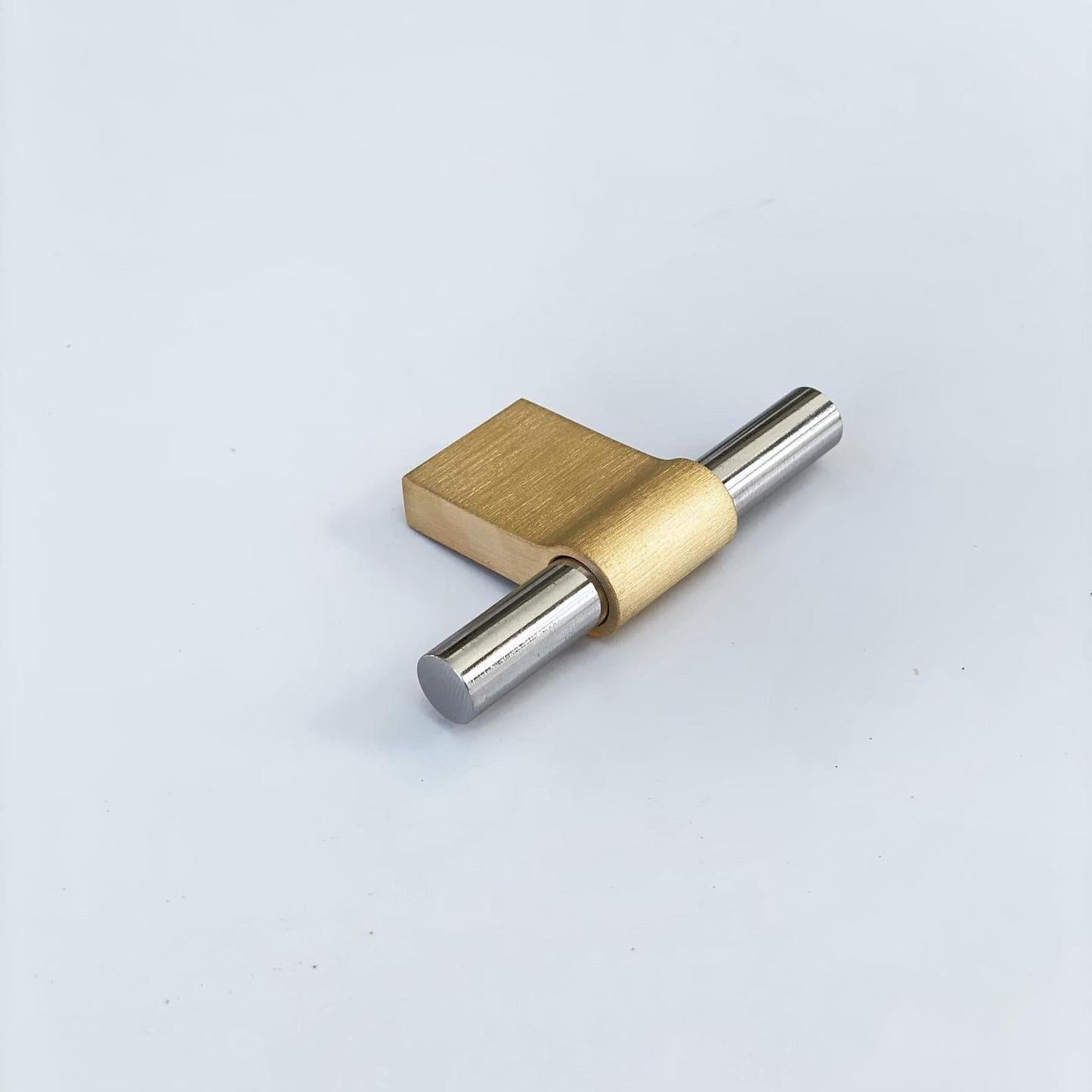 T-Bar "Line" Brushed Brass and Polished Nickel Drawer Pulls Cabinet Hardware - Euro • Knobs