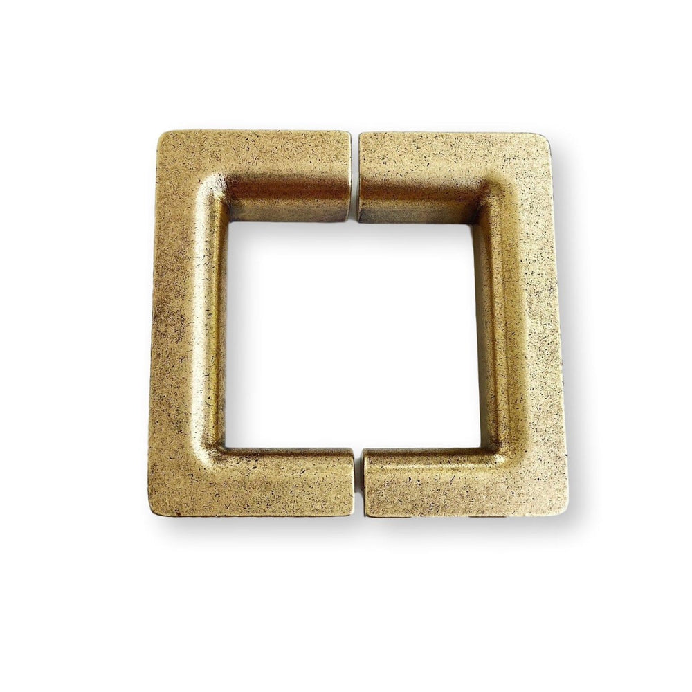 Soho Aged Brass Half-Square Drawer Handles - Forge Hardware Studio