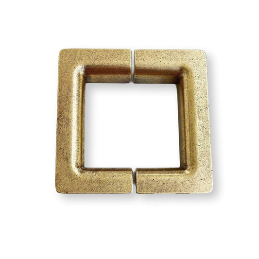 Soho Aged Brass Half-Square Drawer Handles - Forge Hardware Studio