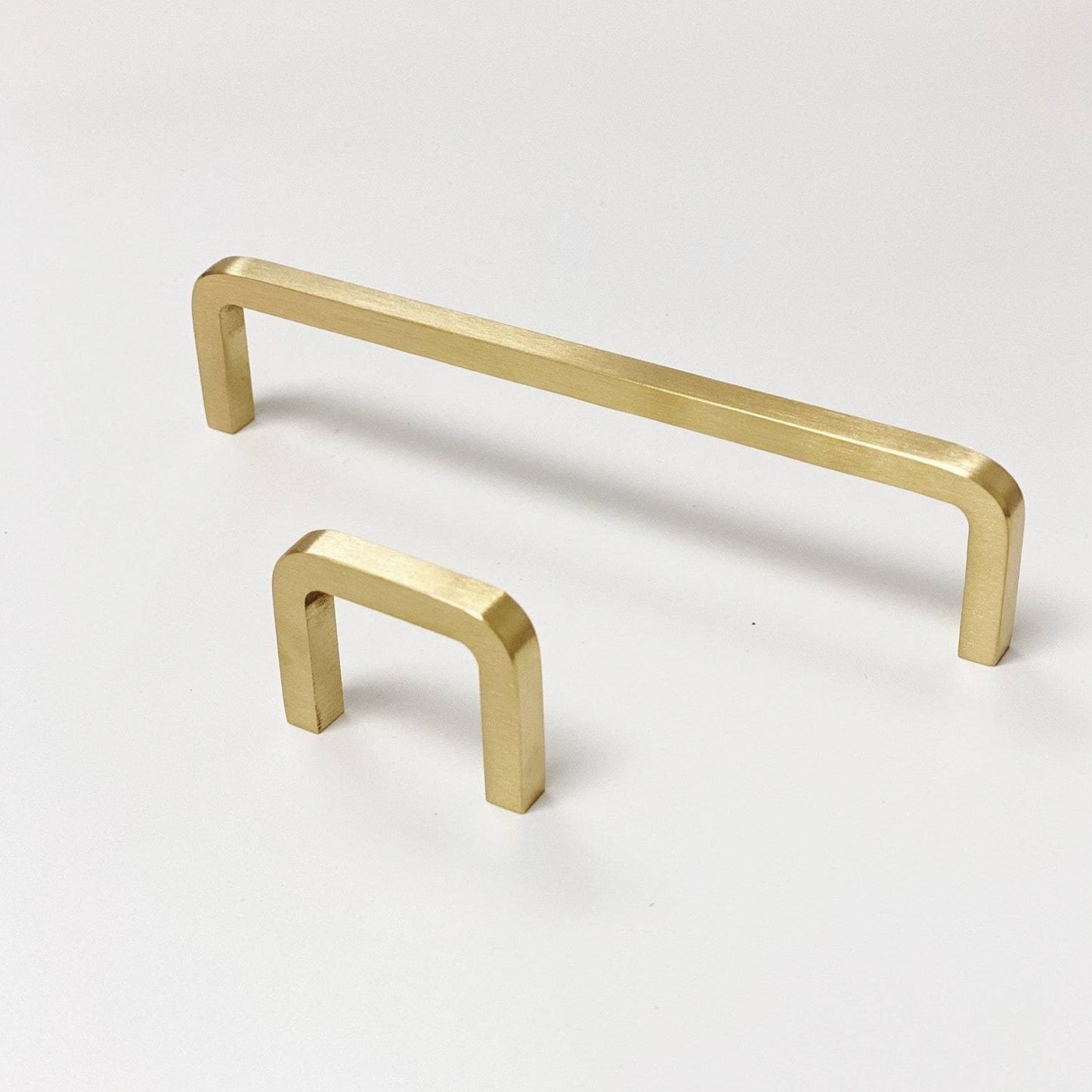 Unlacquered Brushed Brass "Lumia" Cabinet Knobs and Drawer Pulls - Euro • Knobs