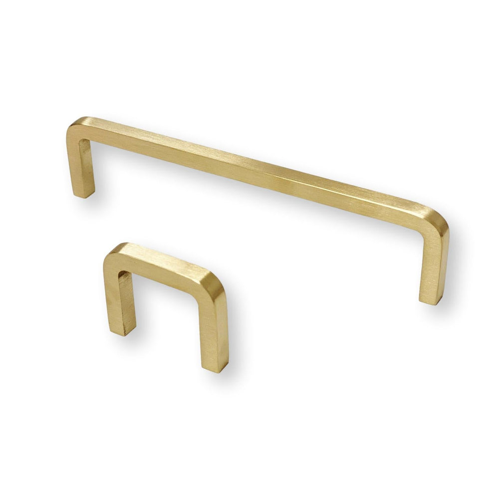 Unlacquered Brushed Brass "Lumia" Cabinet Knobs and Drawer Pulls - Euro • Knobs