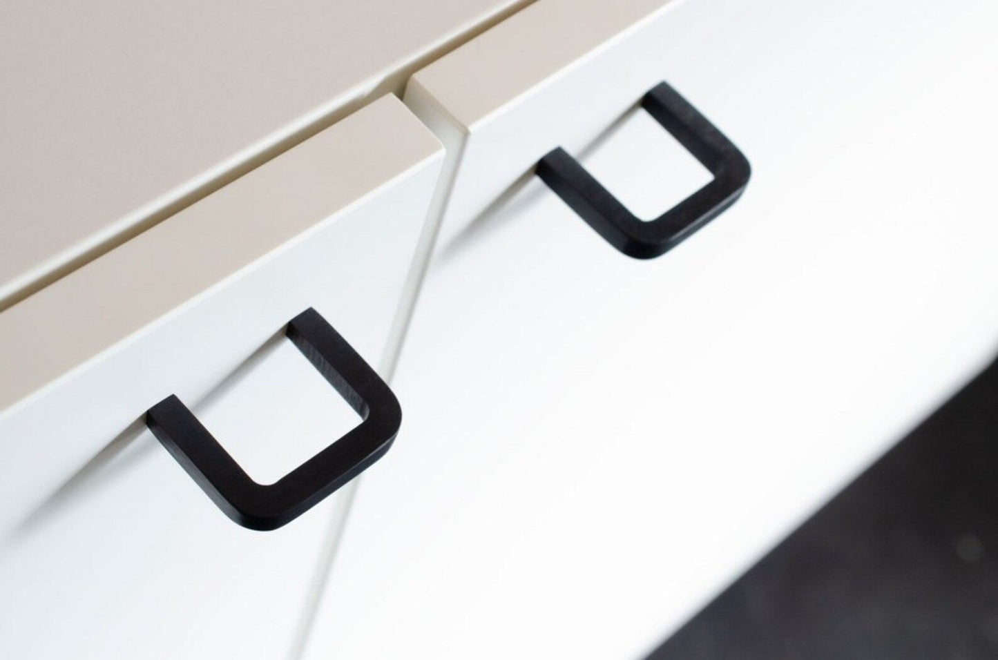 Matte Black "Lumia" Cabinet Knobs and Drawer Pulls - Euro • Knobs