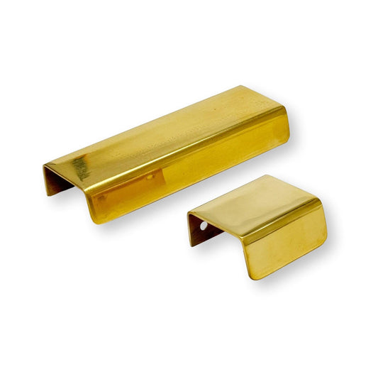 Unlacquered Brass "Patina" Edge Drawer Pulls - Forge Hardware Studio