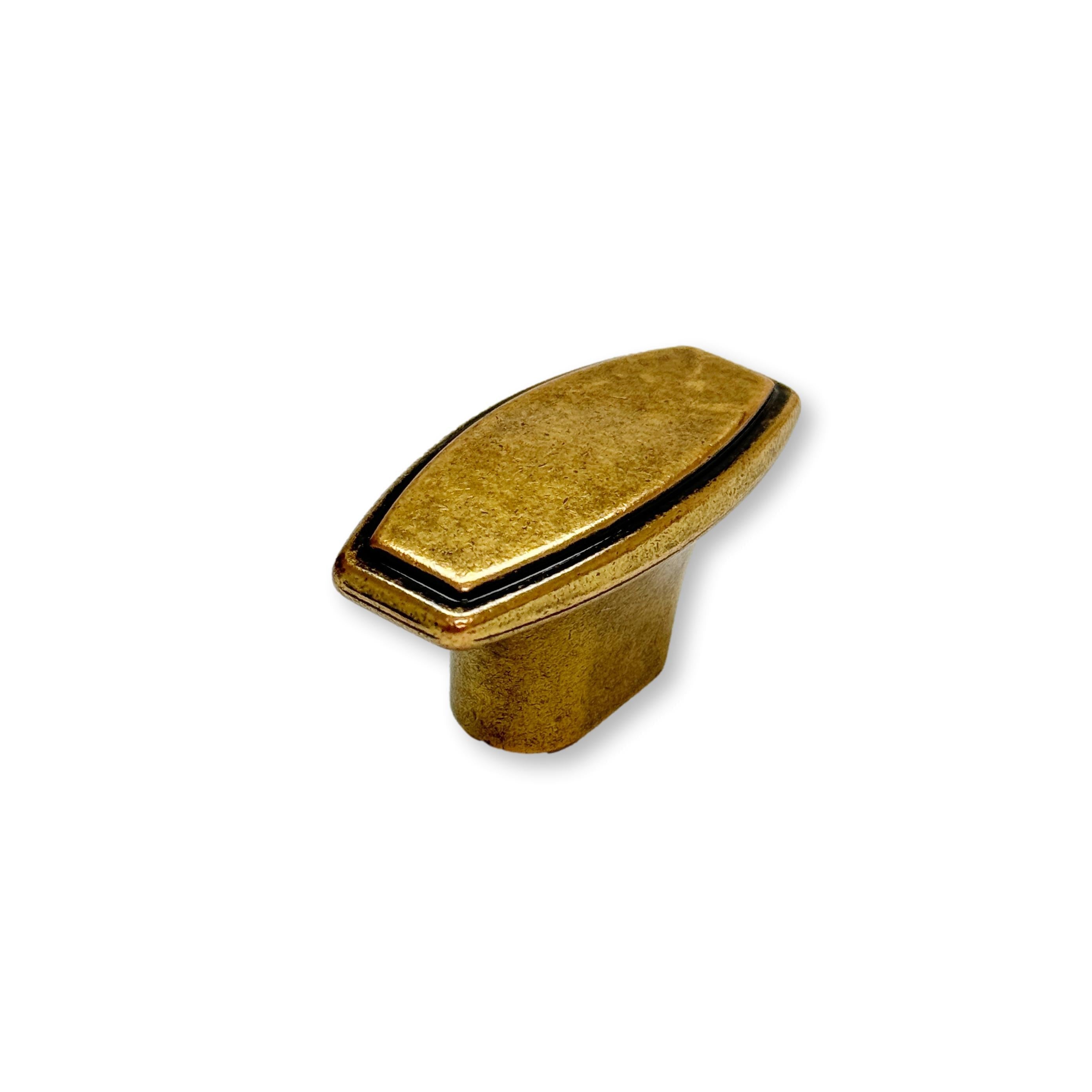 Backplate Antique Brass "Portofino" Drawer Pull and Knob - Euro • Knobs