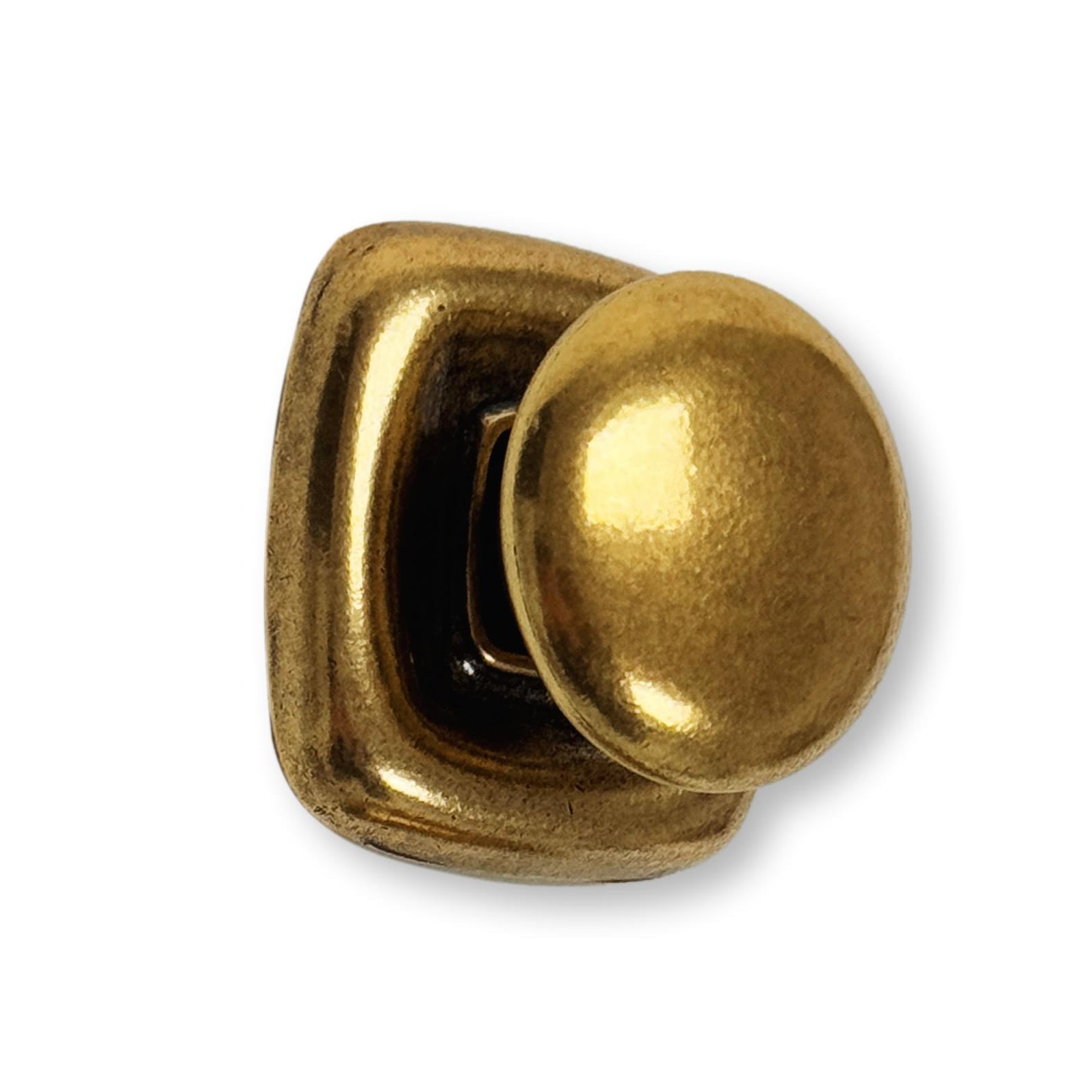 Ring Pull and Knob "Luca" Cabinet Pulls with Backplate in Antique Brass - Euro • Knobs