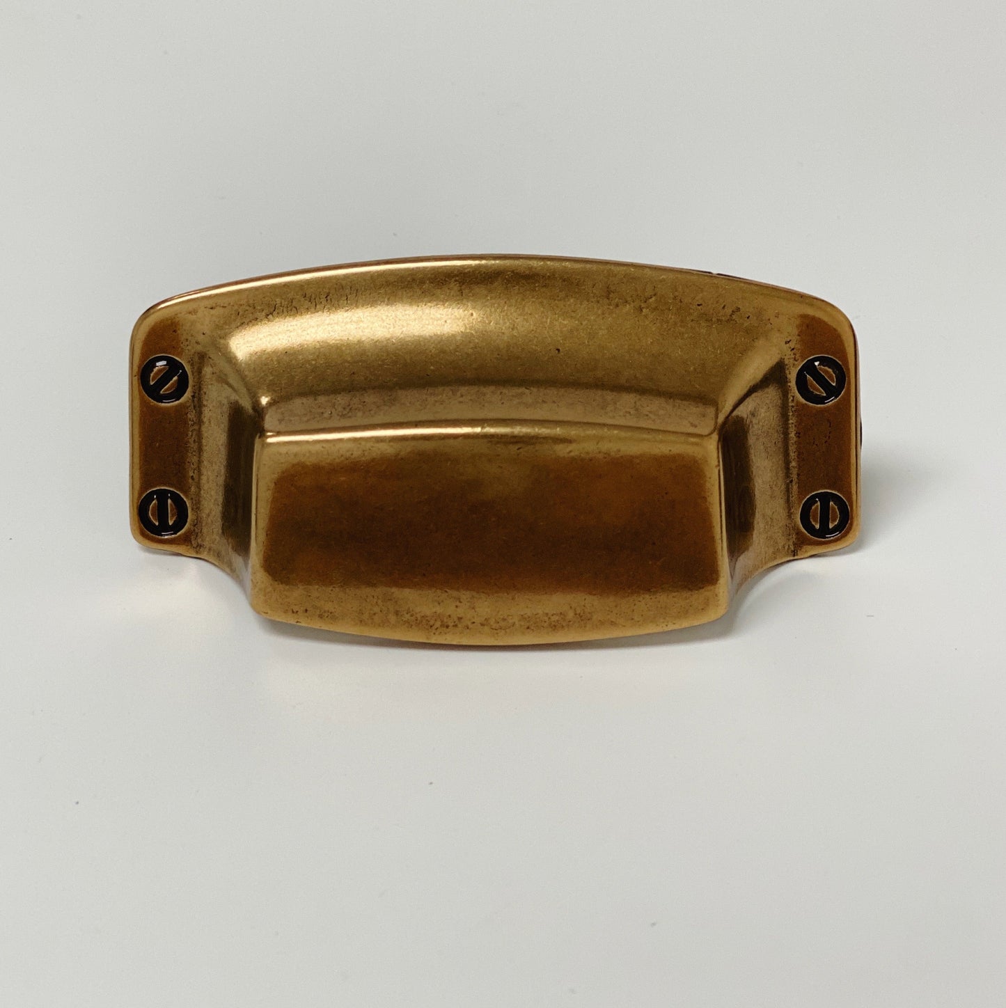 Drawer Cup Pull "Tuscany" in Antique Brass - Brass Cabinet Hardware - Euro • Knobs