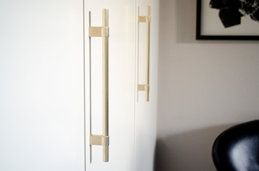 Line Brushed Brass Appliance Pulls - Euro • Knobs