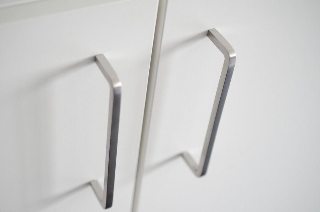 Brushed Nickel "Lumia" Cabinet Knobs and Drawer Pulls - Euro • Knobs