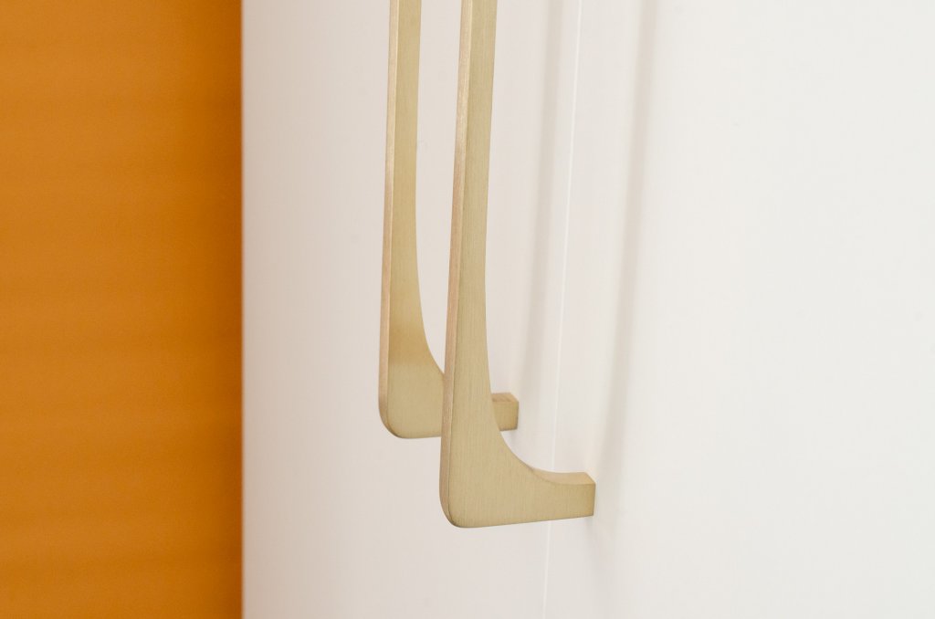 Unlacquered Brushed Brass "Echo" Cabinet Knobs and Drawer Pulls - Euro • Knobs