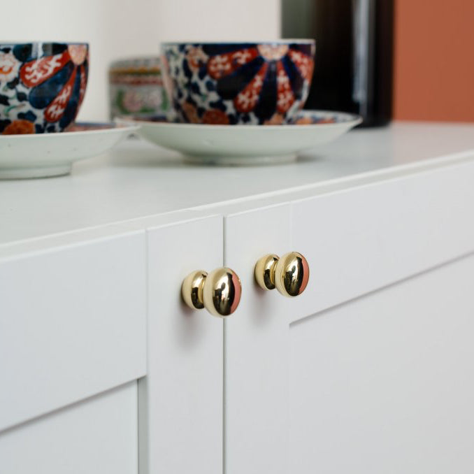 Unlacquered Polished Brass "Buoy" Cabinet Knob