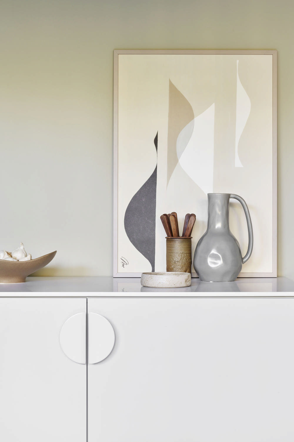 Semi-Circle "Horizon" White Drawer Pulls